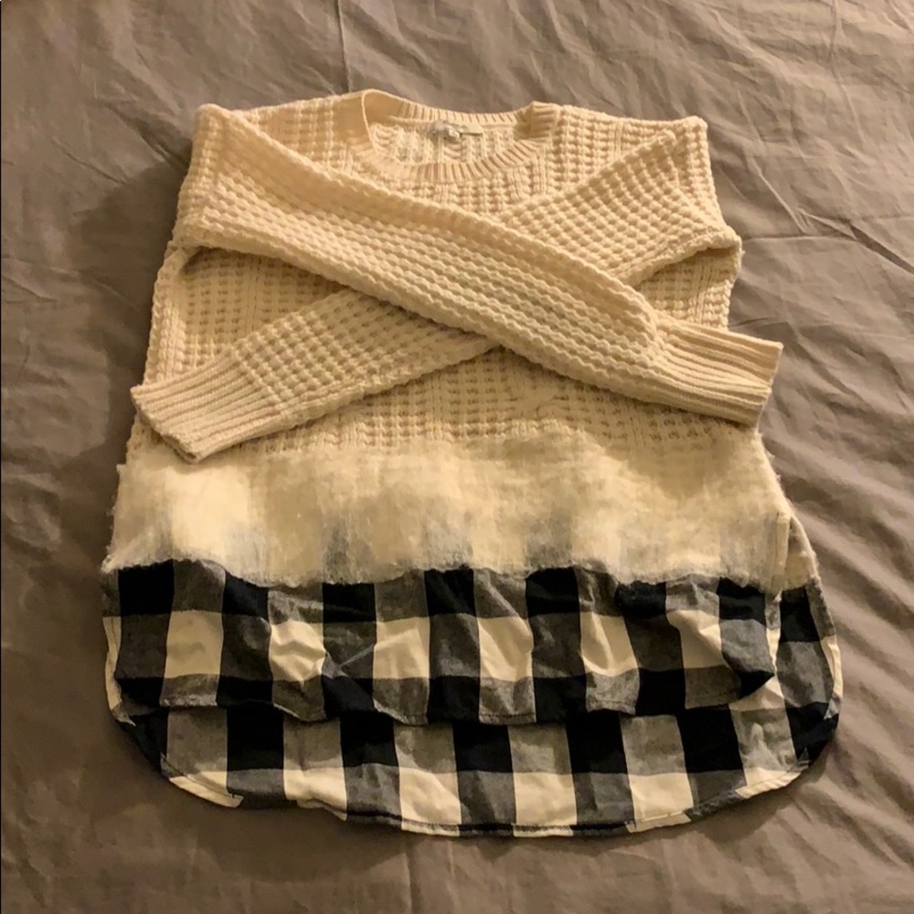 Madewell mixed media sweater size small